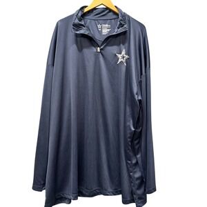 Dallas Cowboys 1/4 Zip Mens 5XL Blue Pullover NFL Authentic Lightweight Jacket